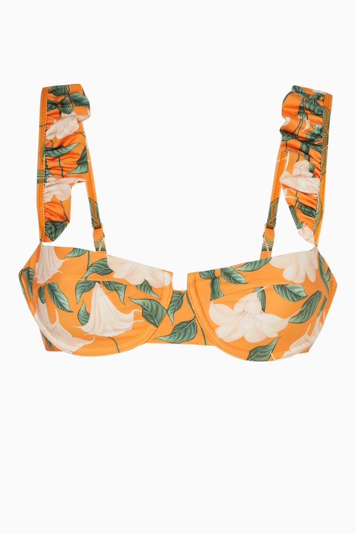 

Kiwi Bikini Top in Recycled Fabric, Orange