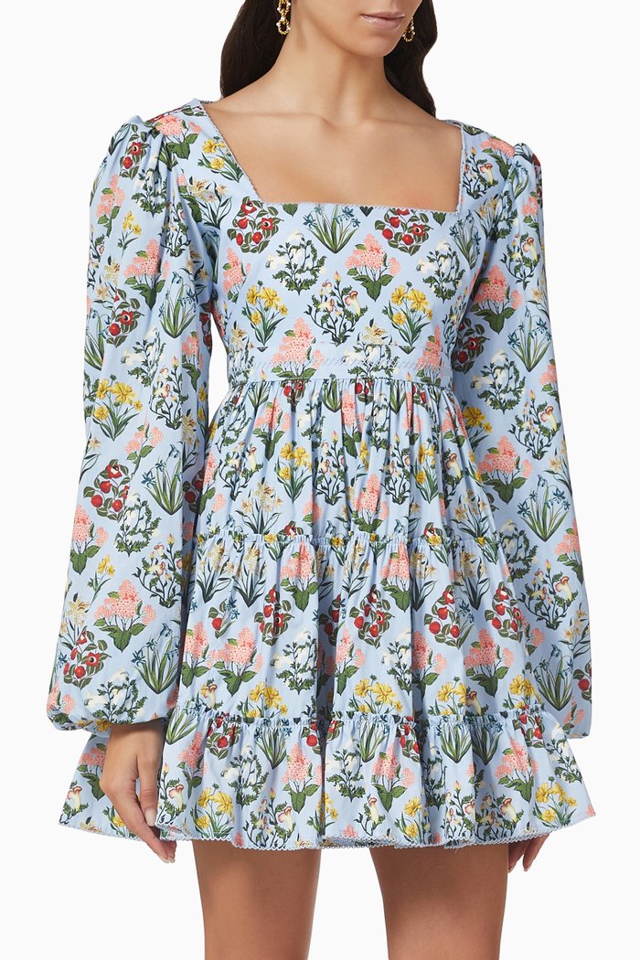 

Avena Mini Dress in Cotton-poplin, Blue