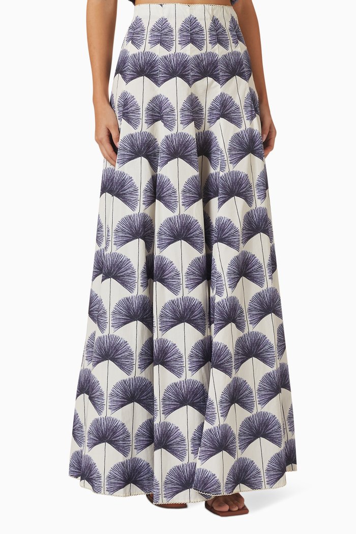 

Mimosa Maxi Skirt in Cotton-poplin, Blue