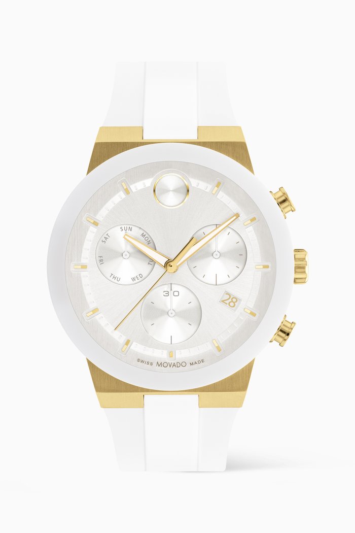 

BOLD Fusion Chronograph Stainless Steel & Silicone Watch, 44mm, White