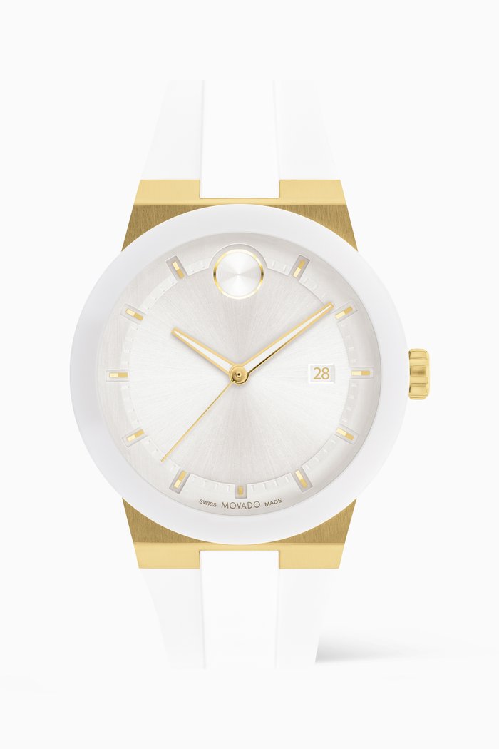 

BOLD Fusion Quartz Stainless Steel & Silicone Watch, 42mm, White