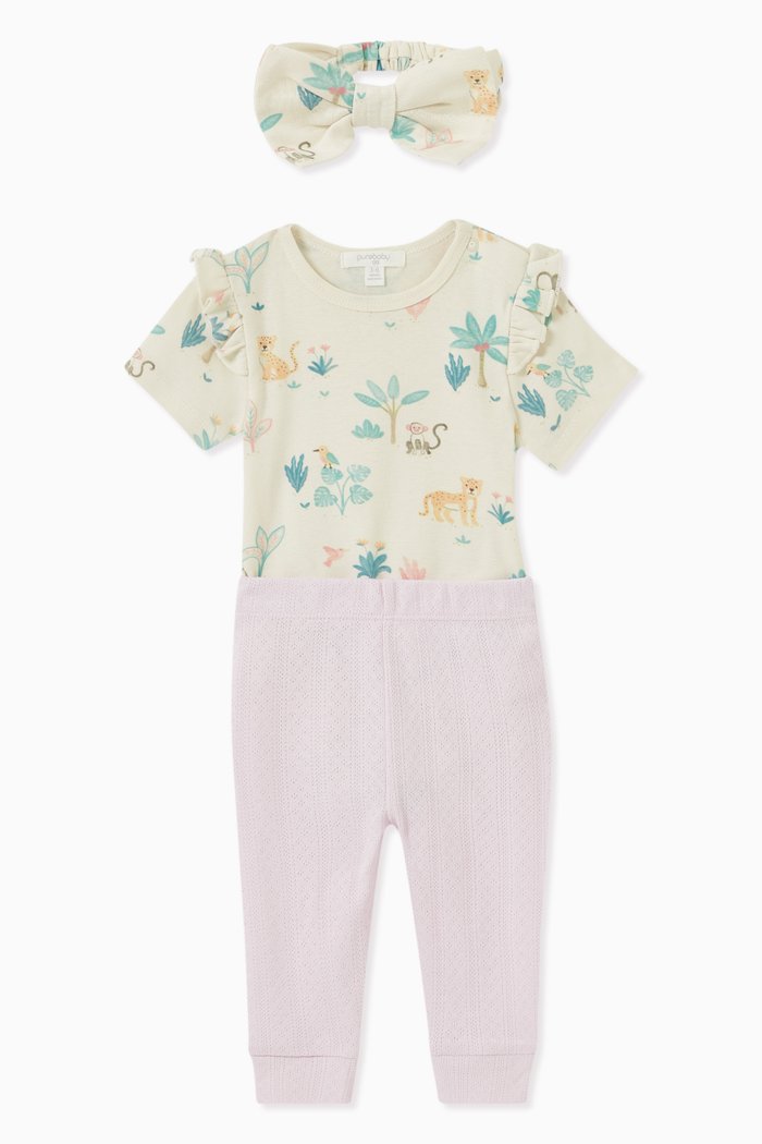 

Jungle Dream Bodysuit 3-piece Gift set in Organic Cotton, Neutral