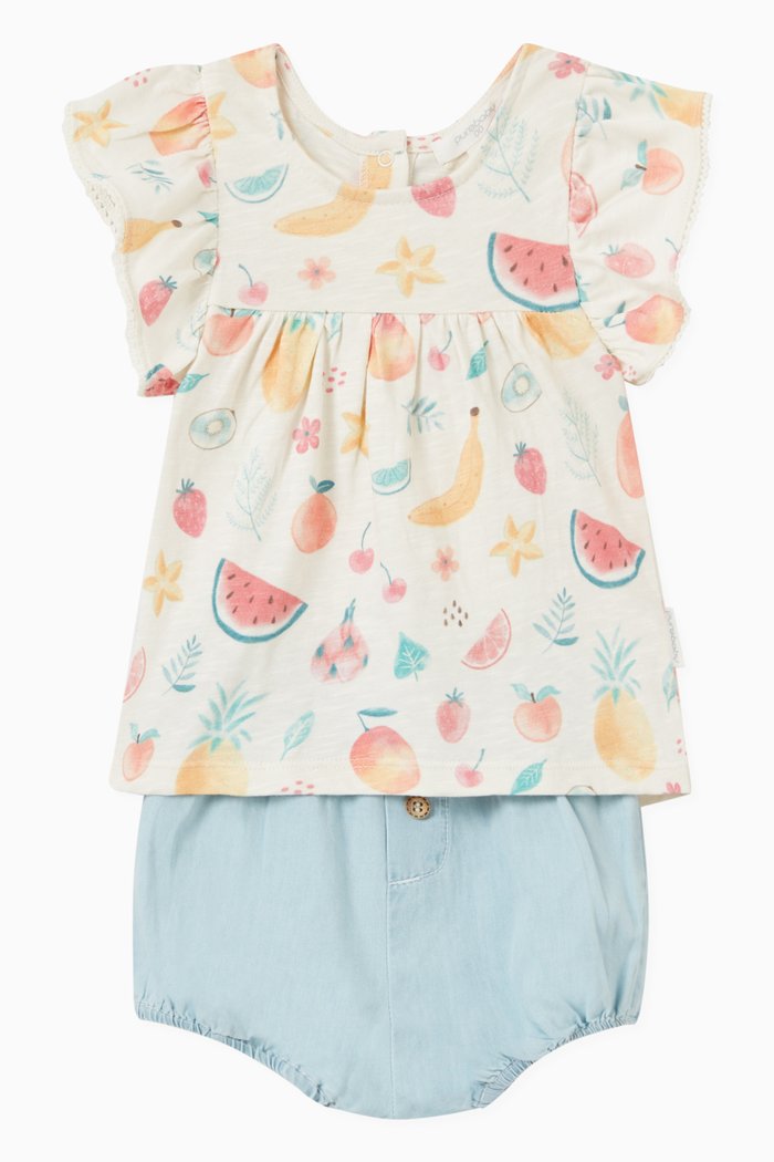 

Fruit Salad Top & Shorts Set in Organic Cotton, Neutral