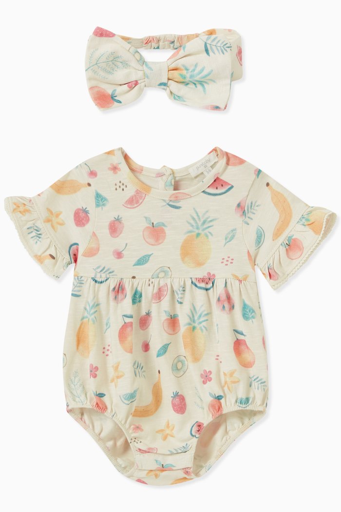 

Fruit Salad Bodysuit Set in Organic Cotton, Neutral