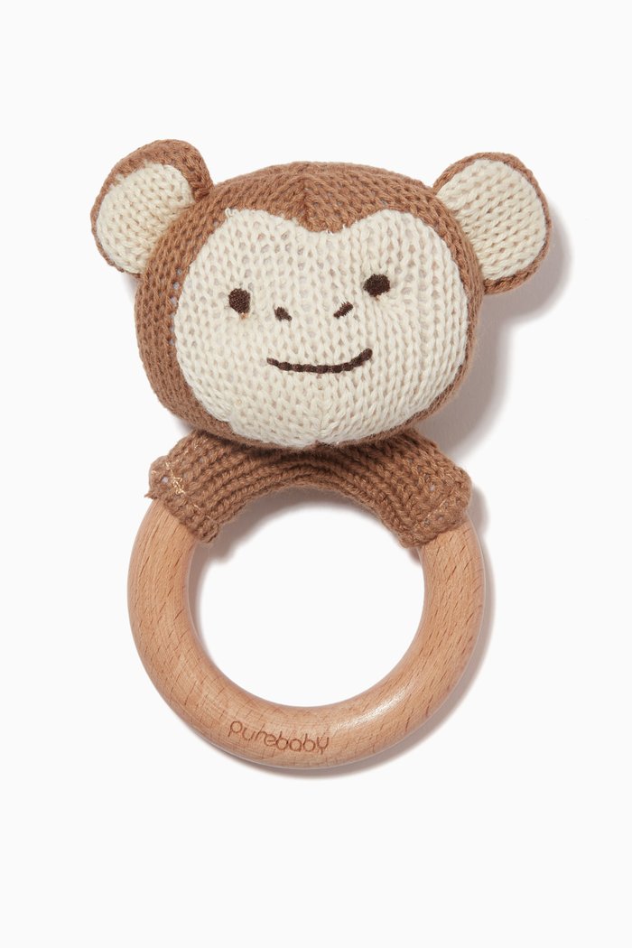 

Monkey Knit Rattle, Brown