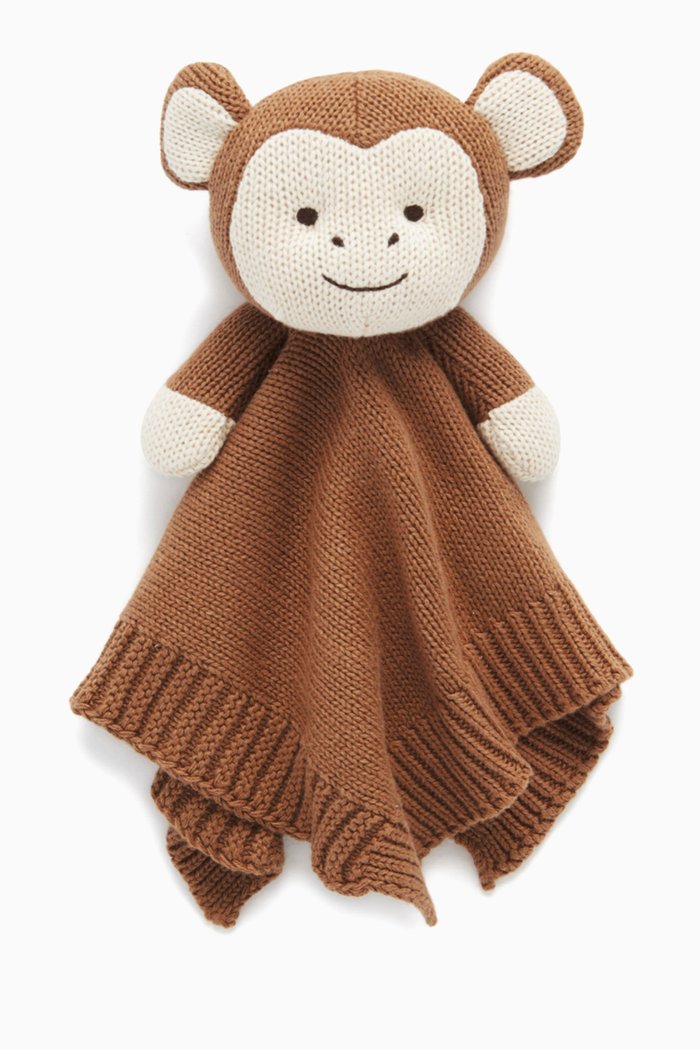 Knitted Monkey Comforter, Brown