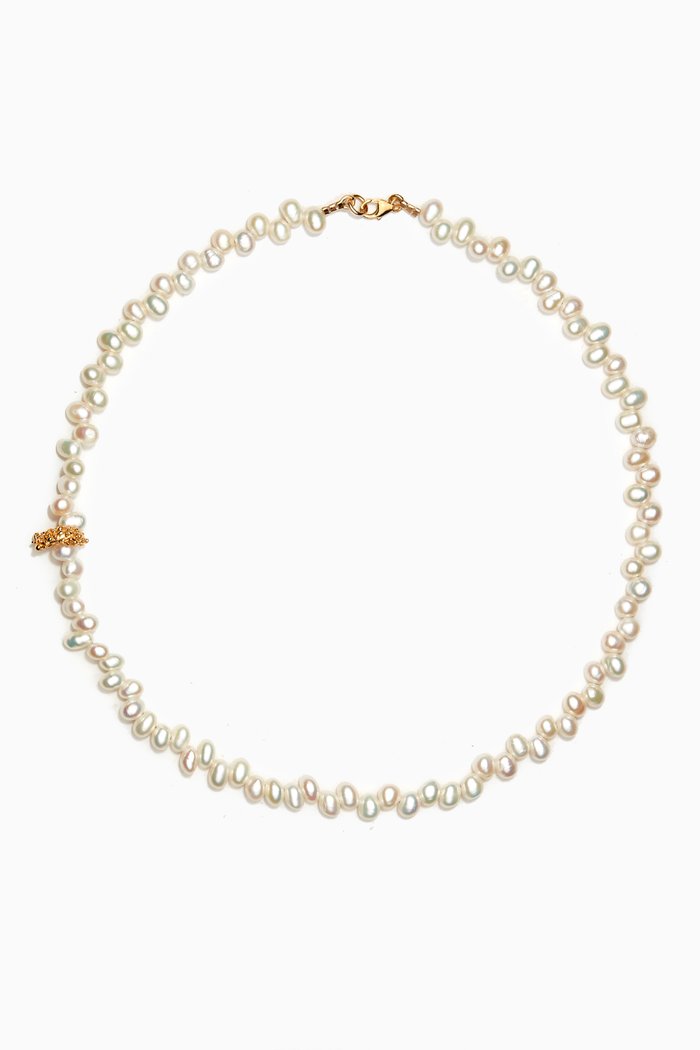 

La Calliope Chapter i Pearl Choker in 24kt Gold-plated Bronze, White
