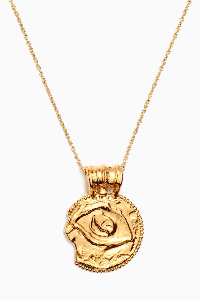 

The Illuminated Eye Medallion Necklace in 24kt Gold-plated Bronze