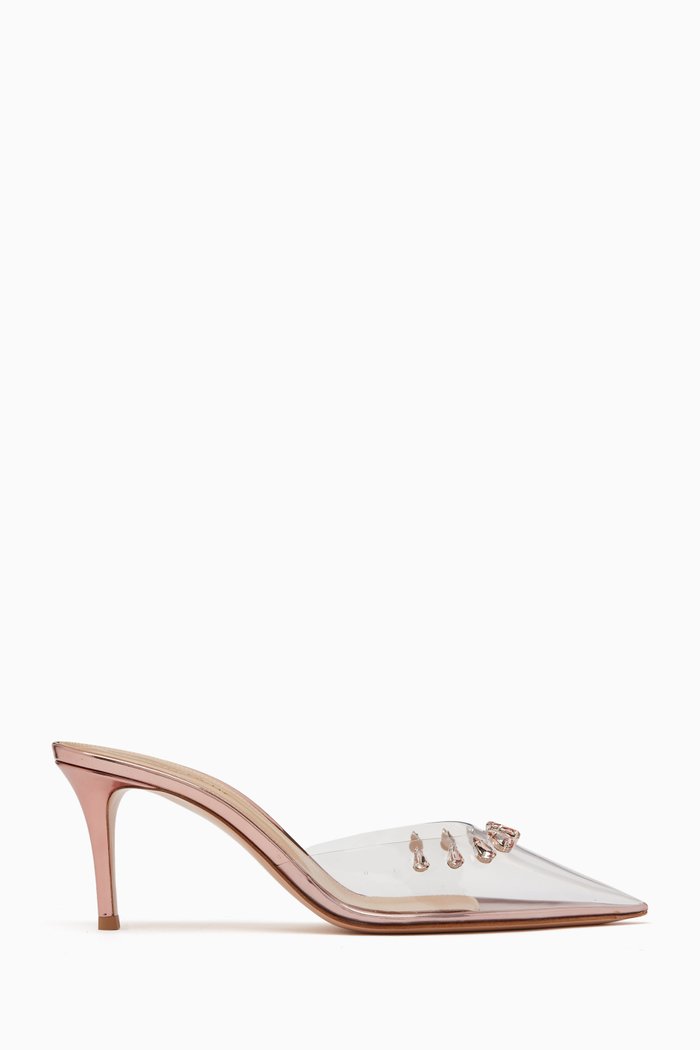 

70 Plexi Crystals-embellished Mules in Patent leather, Neutral