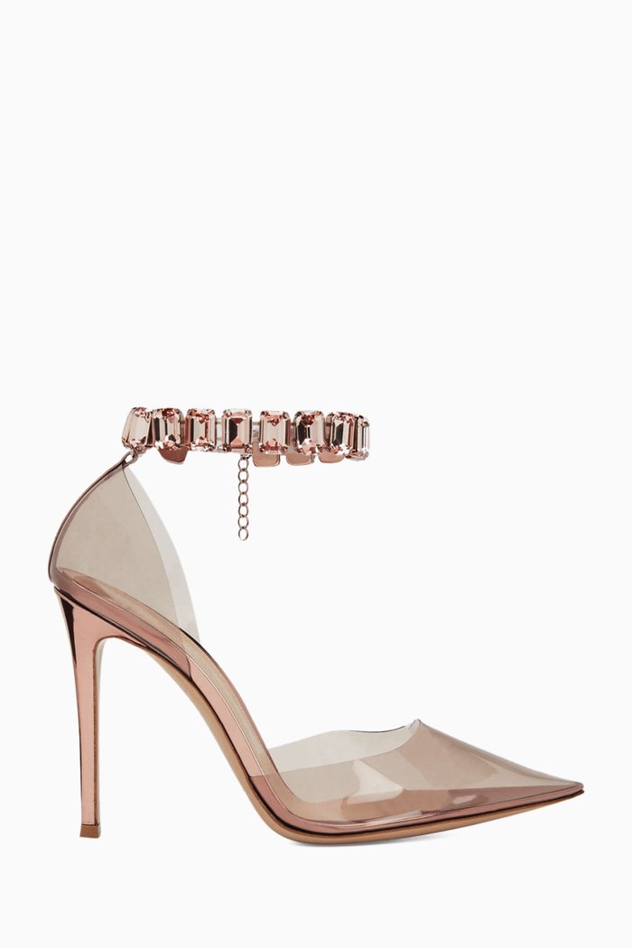 

Jewel 105 Pumps in Plexi & Metallic Leather, Neutral