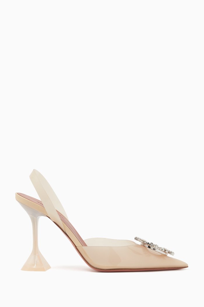 

Begum 95 Crystal Slingback Pumps in PVC, Neutral