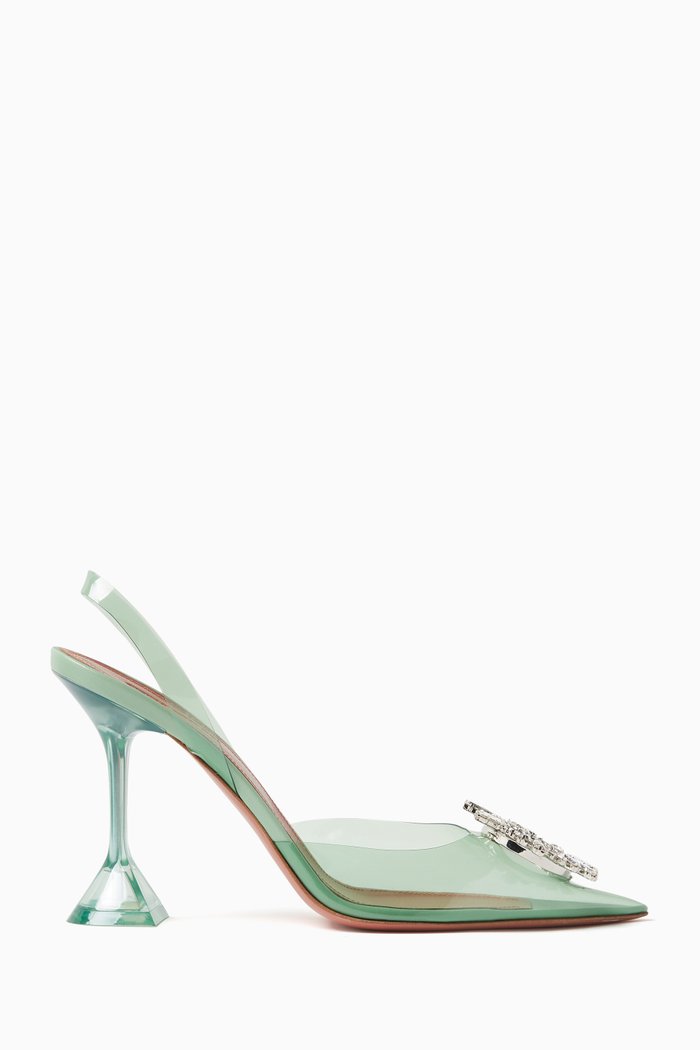 

Begum 95 Crystal Slingback Pumps in PVC, Green