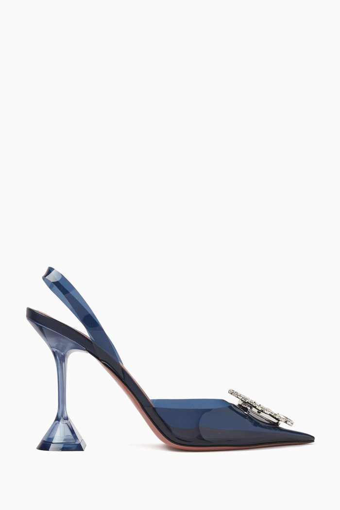 

Begum 95 Crystal Slingback Pumps in PVC, Blue