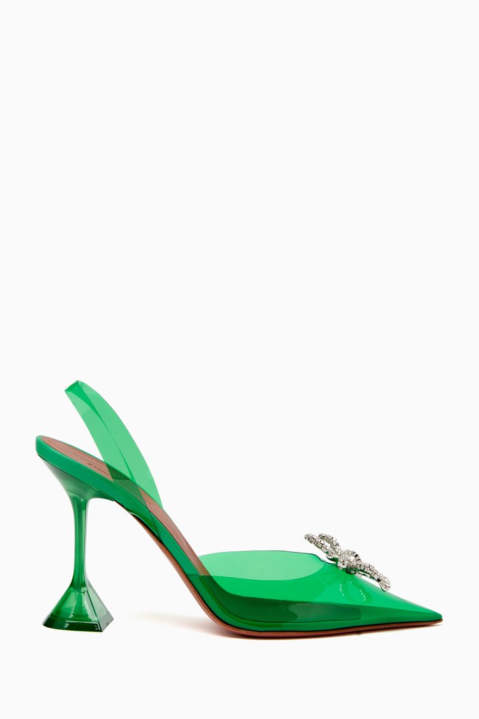 

Rosie 95 Crystal Slingback Pumps in PVC, Green
