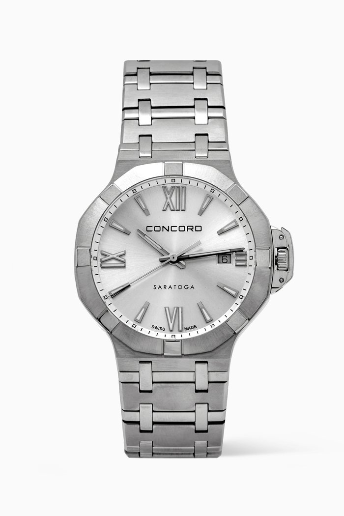 

Saratoga Quartz Stainless Steel Watch , 40mm, Silver