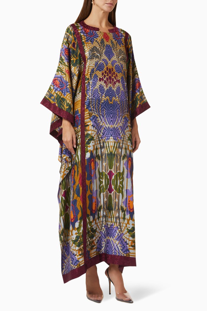 

Printed Long-sleeve Kaftan, Multicolour
