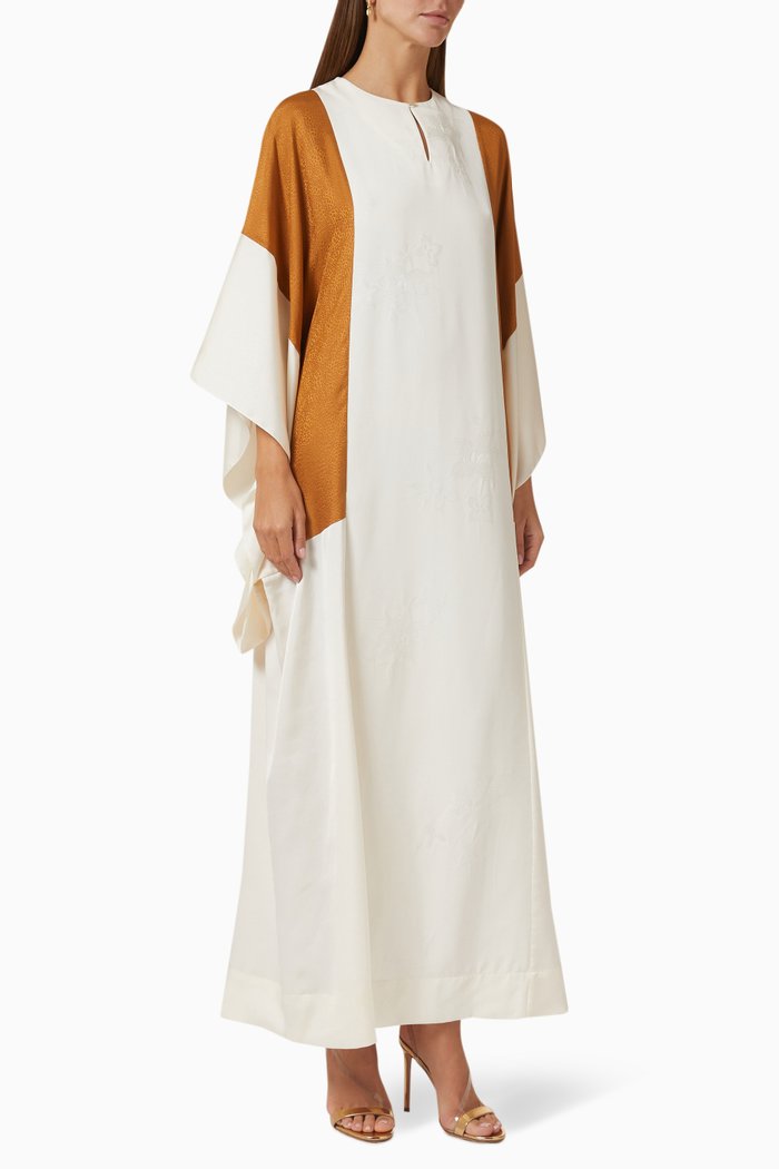 

Long-sleeve Kaftan in Silk, Multicolour