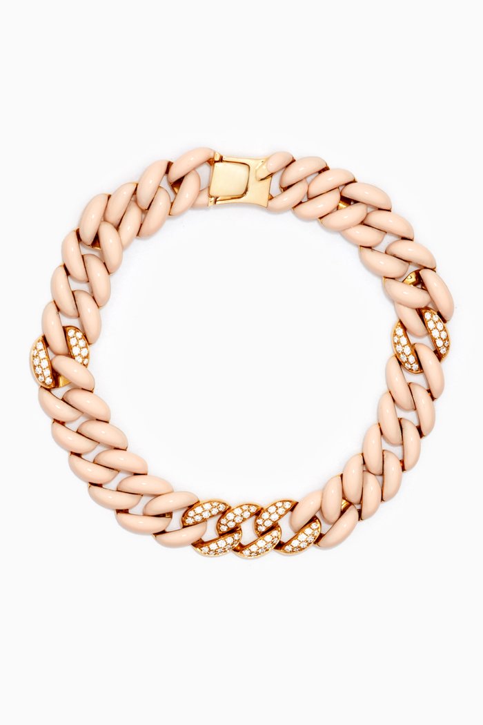 

Diamond & Enamel Chain Bracelet in 18kt Gold, Yellow