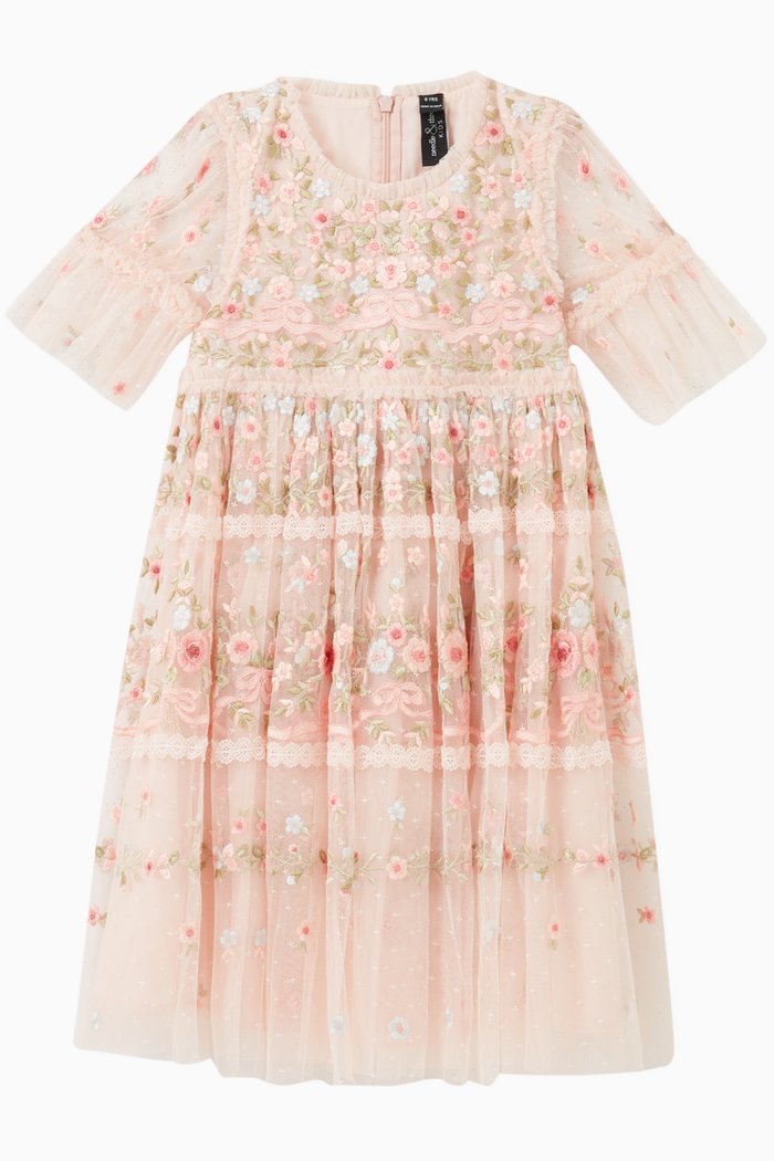 

Ribbon Bouquet Dress in Polyester, Pink