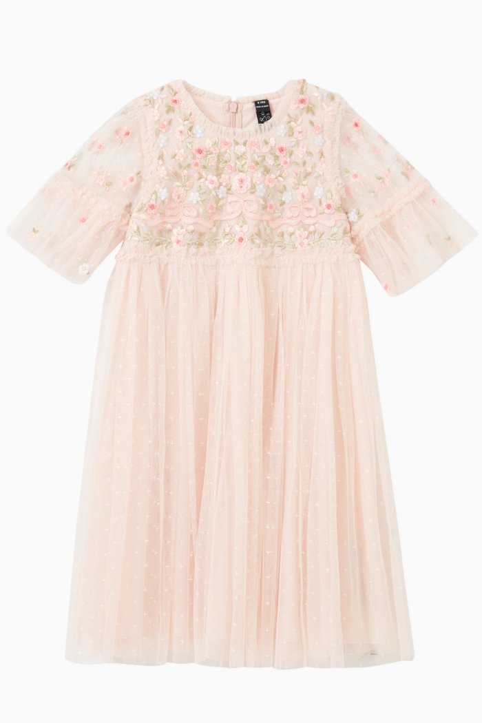 

Ribbon Bouquet Dress in Polyester, Pink