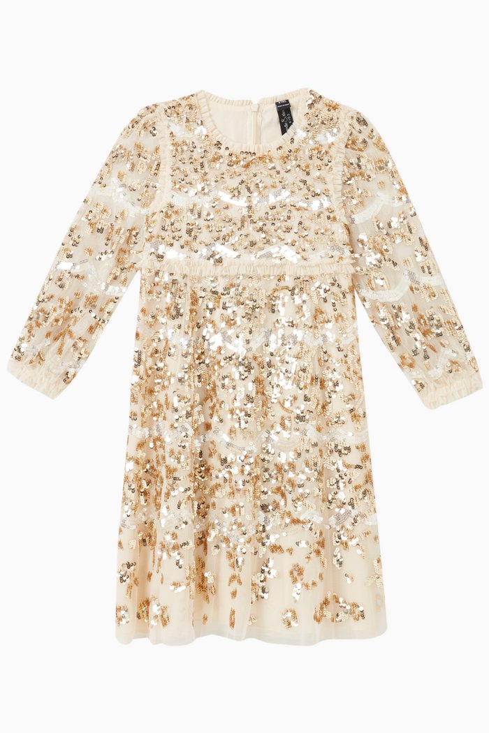 

Alicia Sequin Dress in Polyester, Neutral