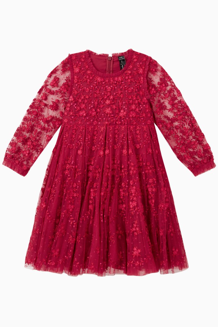

Olivia Ditsy Dress in Polyester, Red