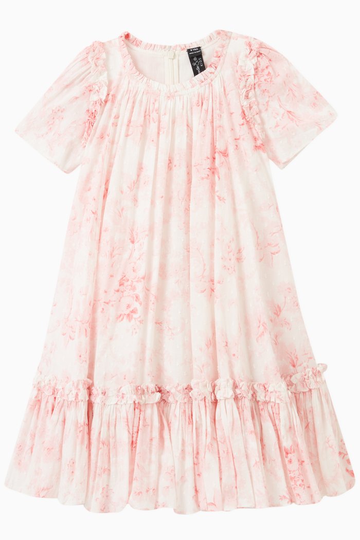 

Fleur De Lis Dress in Cotton, Pink