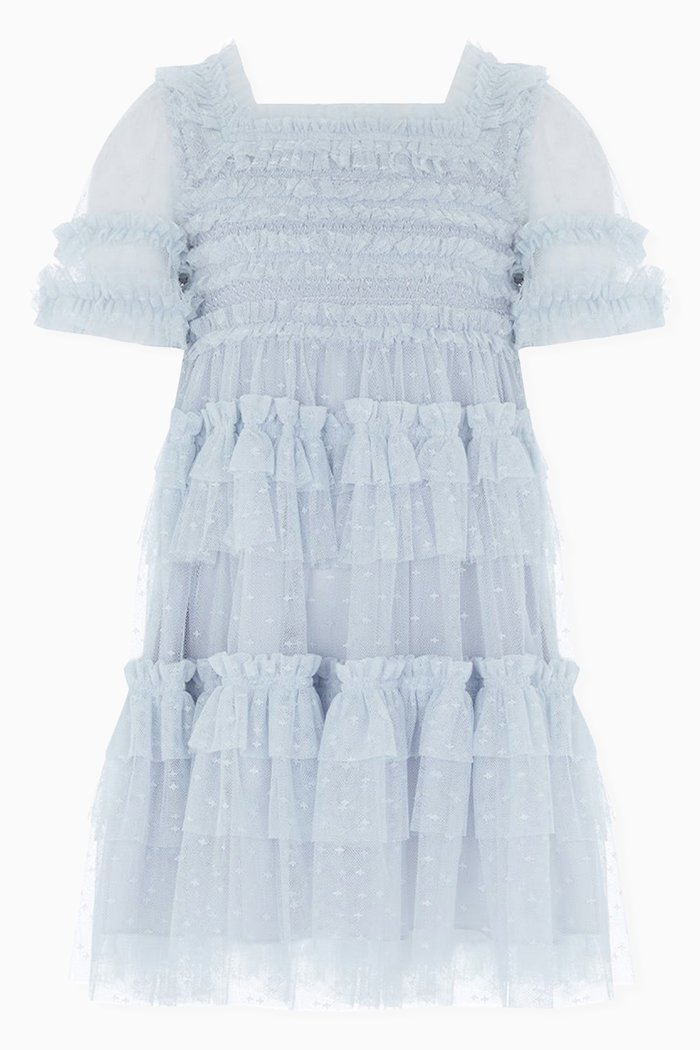 

Peaches Smocked Dress in Fabric, Blue
