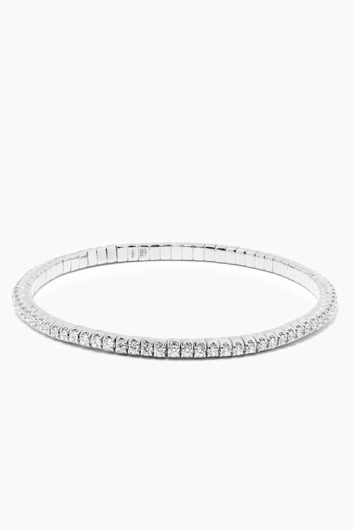 

Diamond Stretch Bangle in 18kt White Gold, Silver