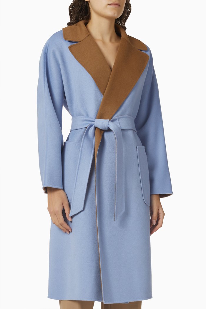 

Rail Reversible Coat in Wool, Blue