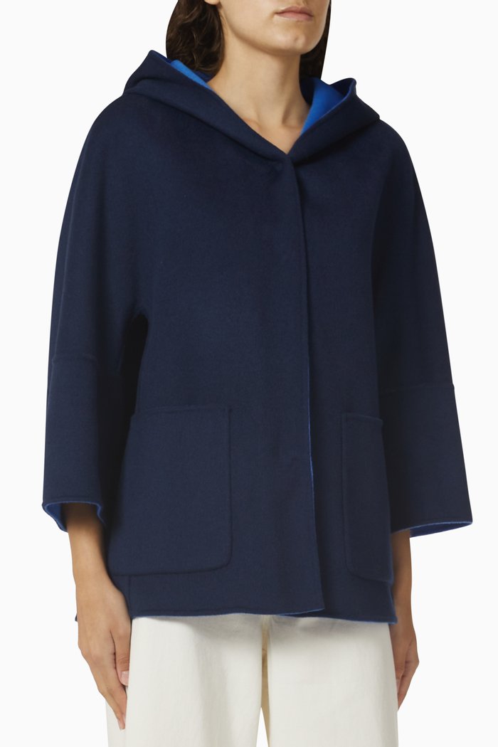 

Grana Reversible Short Jacket in Wool, Blue