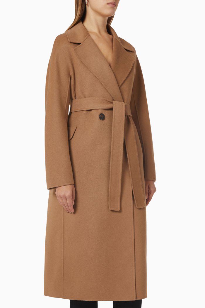 Zenith Double-breasted Coat in Wool, Brown