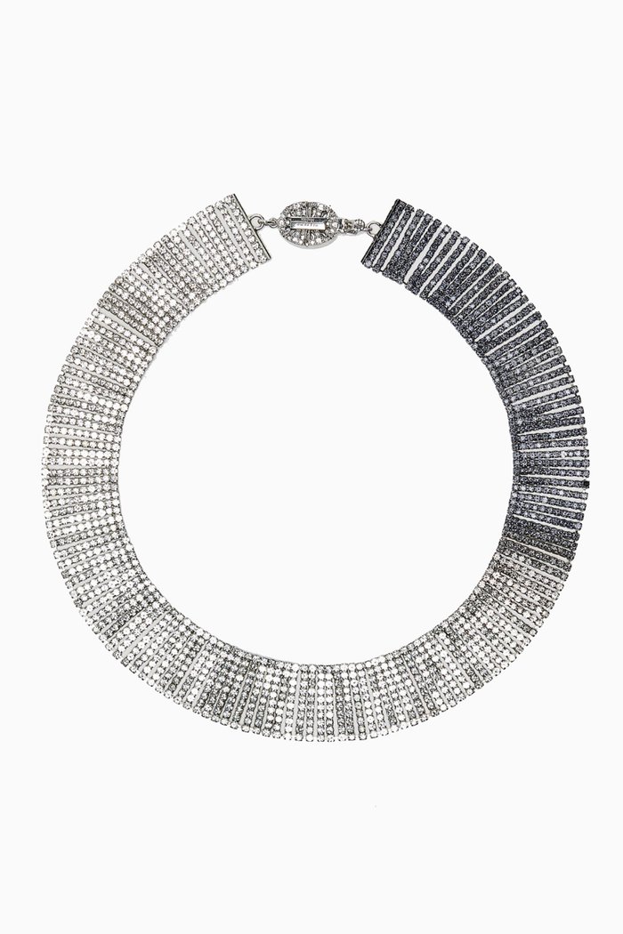 

Barbano Rhinestone Necklace in Glass & Metal, White