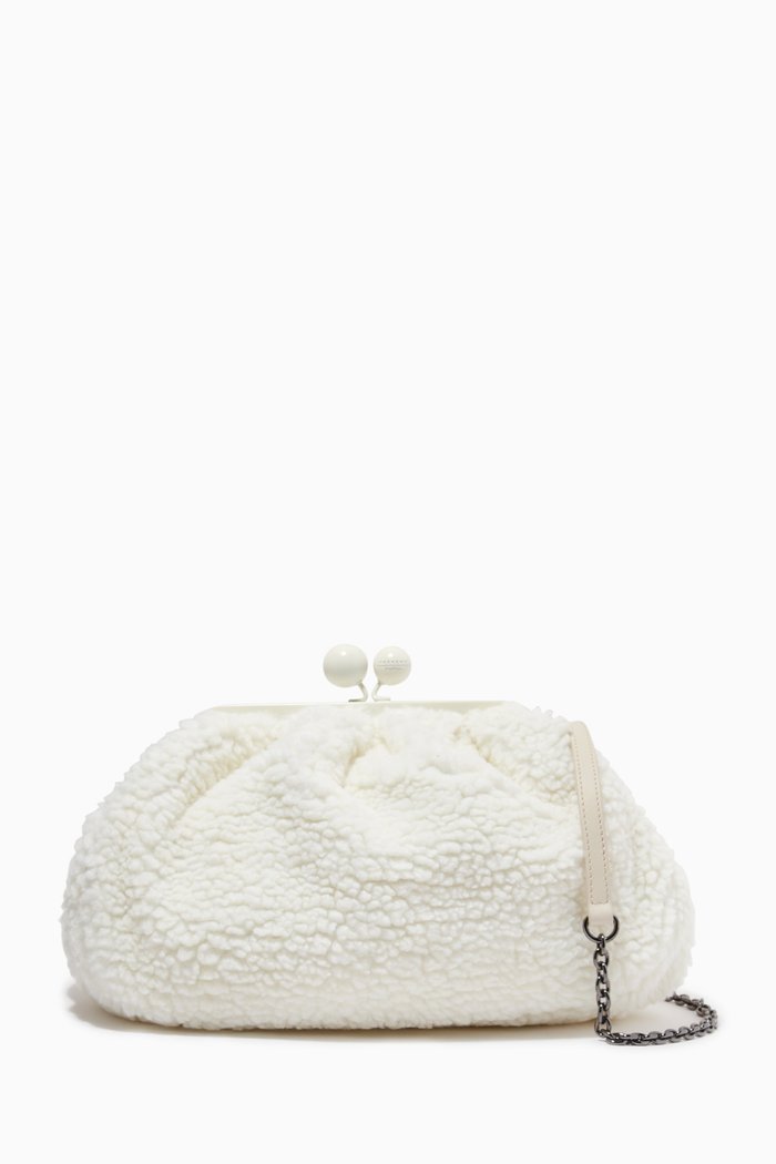 

Medium Vociare Clutch Bag in Faux Fur, Neutral