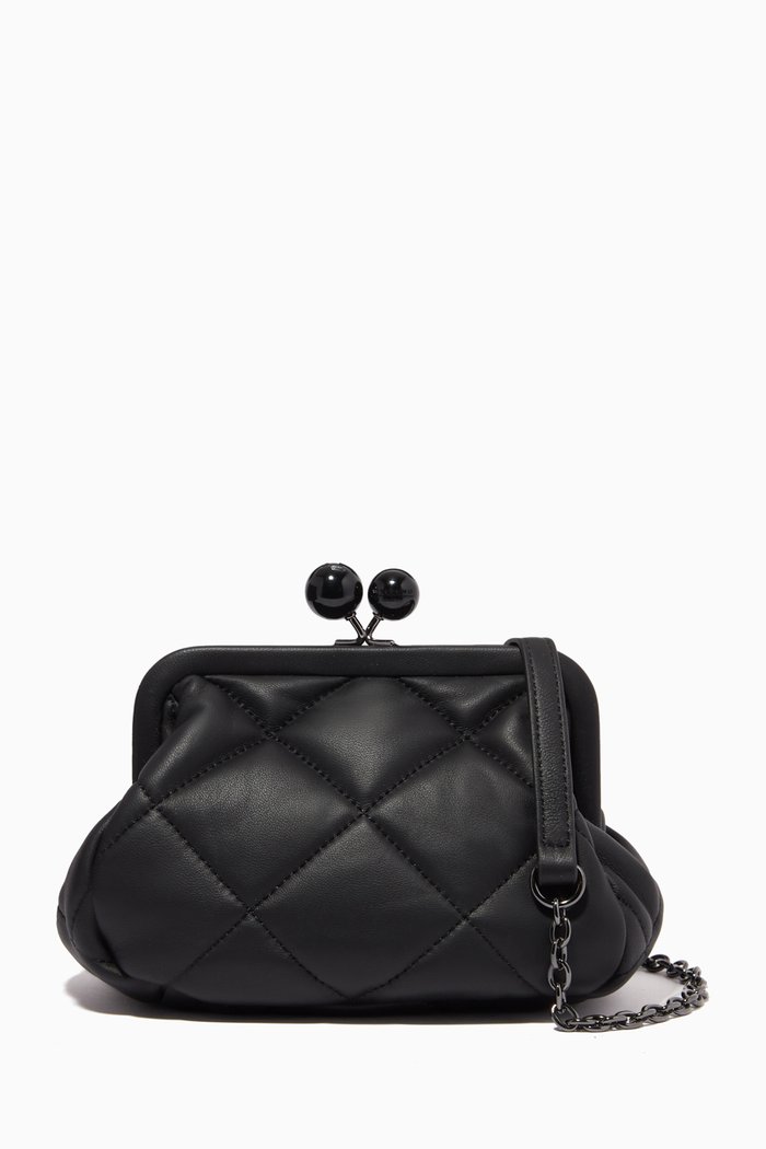 

Small Brian Pasticcino Clutch Bag in Leather, Black