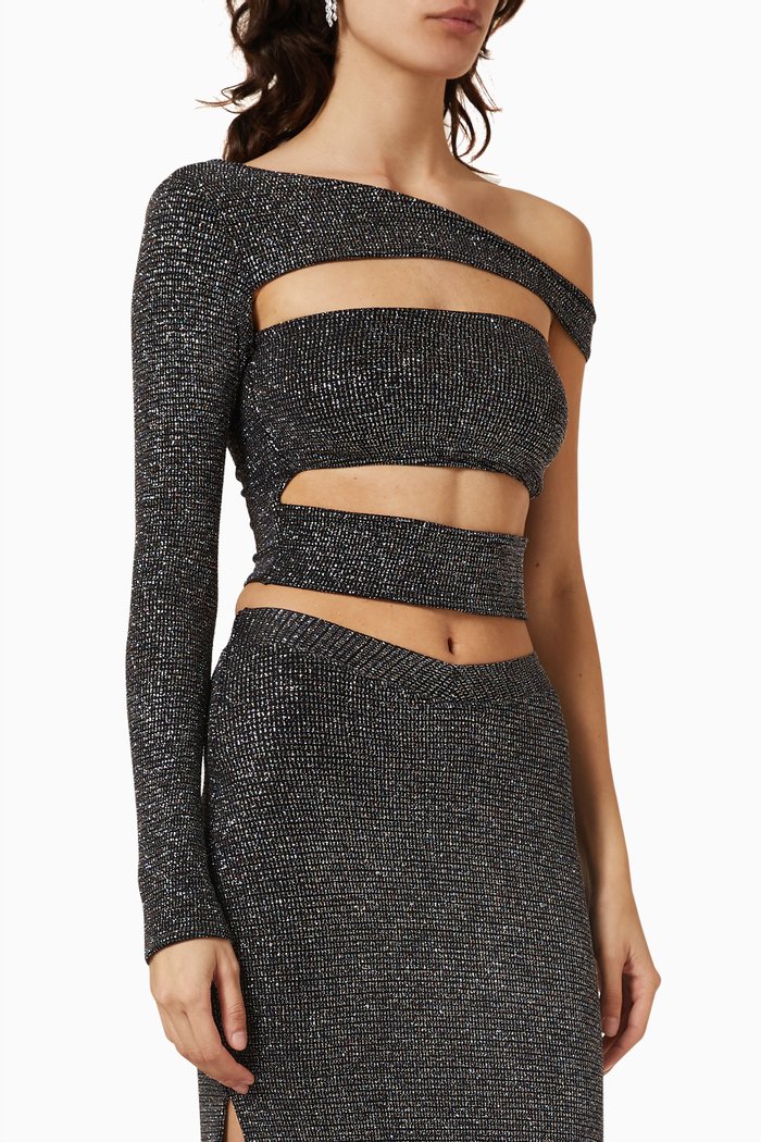 

Off-shoulder Bandage Top in Stretch-viscose, Silver