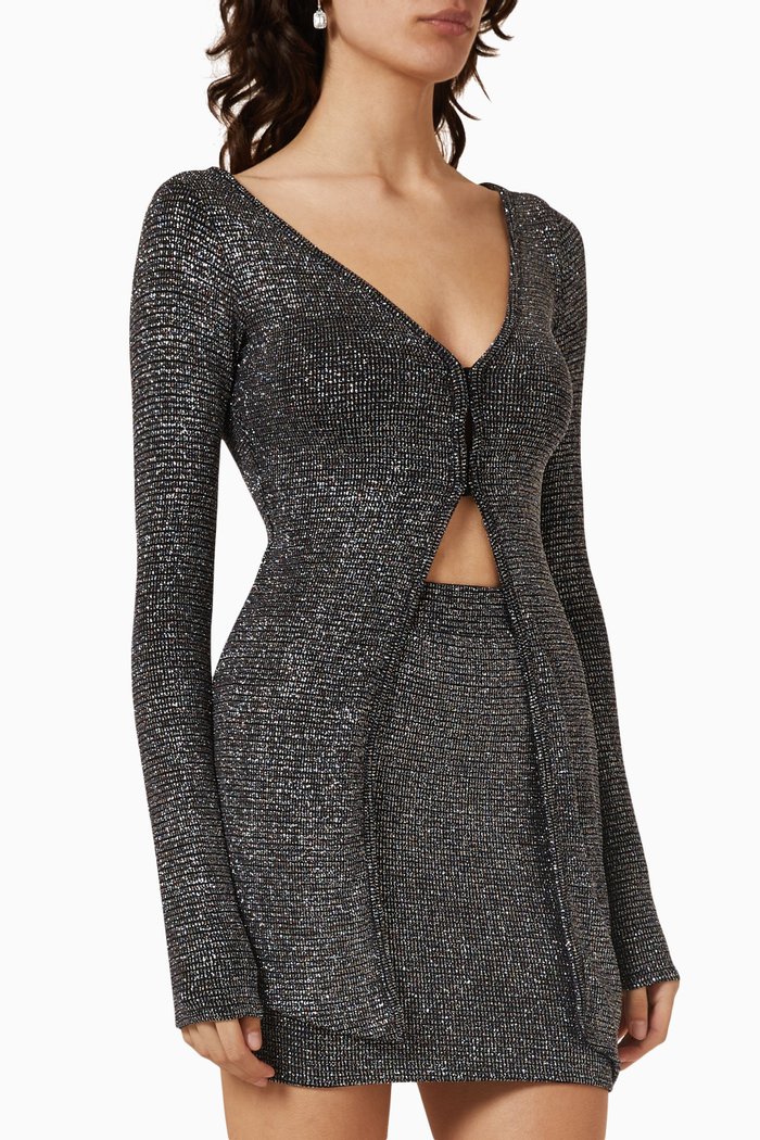 

Slant Cardigan in Stretch-viscose, Silver