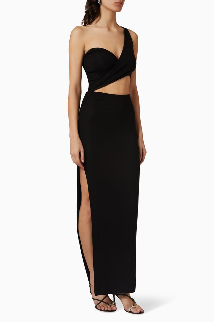 

Slant Slit Dress in Stretch-viscose, Black