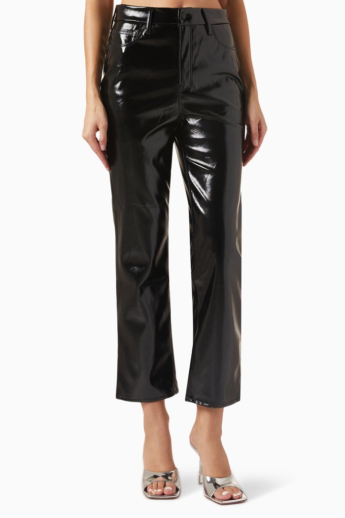 

Good Curve Straight Jeans in Vinyl, Black