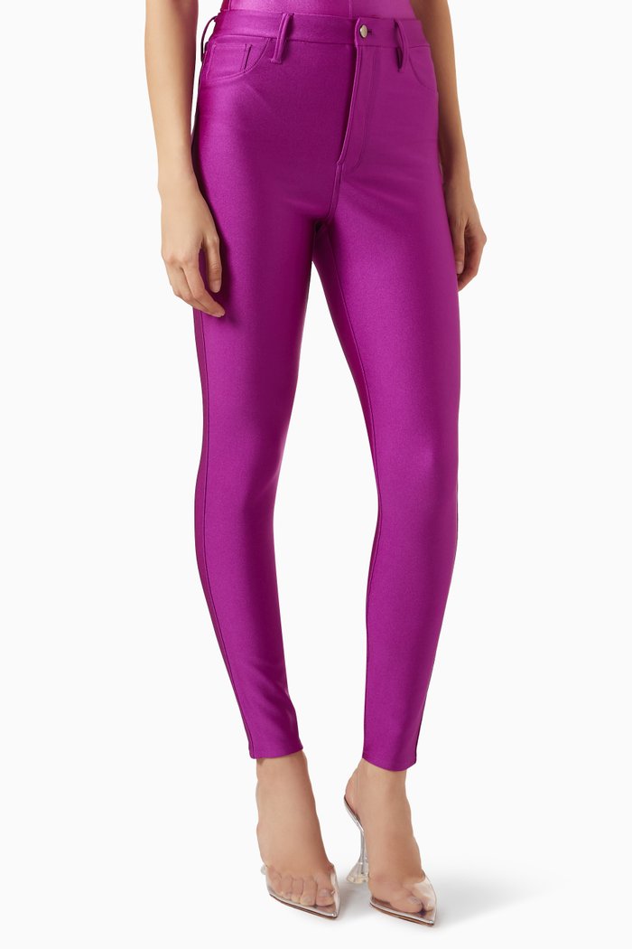 

Compression Skinny Jeggings in Nylon, Purple