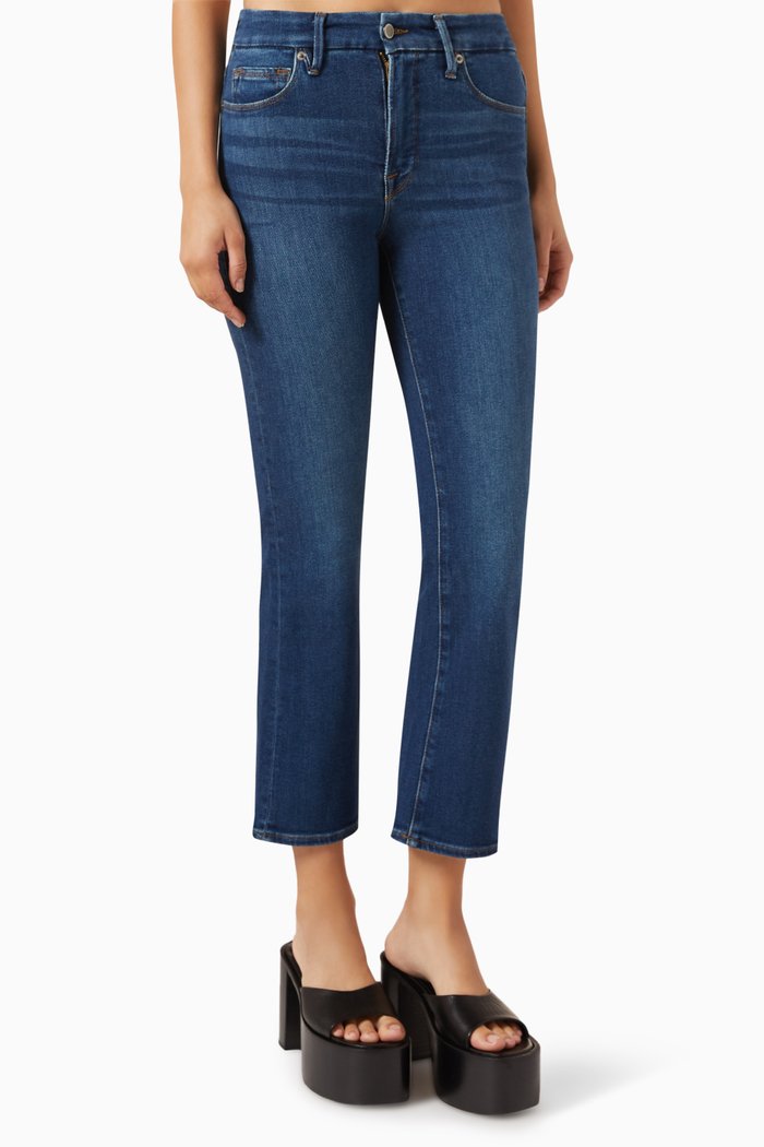 

Good Legs Crop Mini Boot Jeans in Denim, Blue