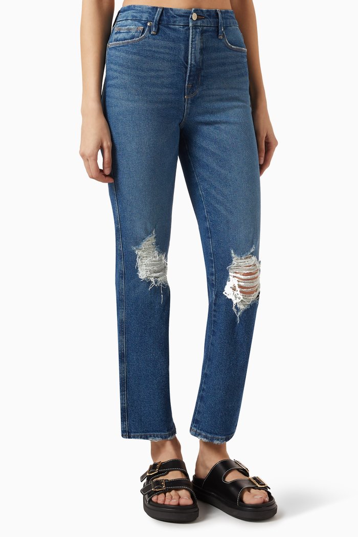 Straight Jeans in Denim, Blue