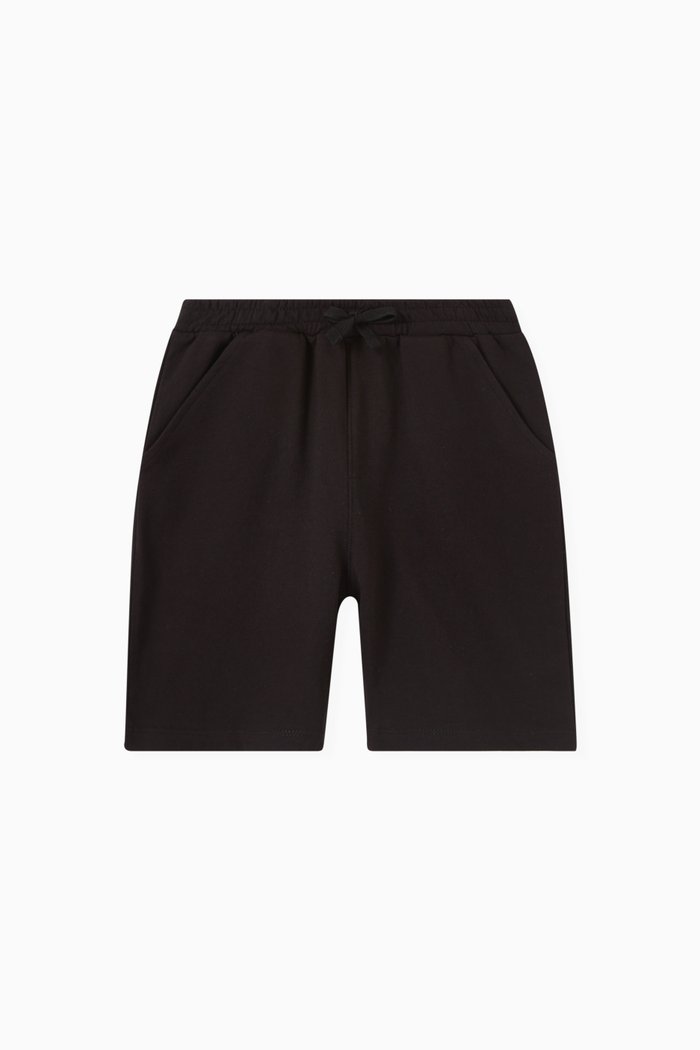 

Drawstring Football Shorts in Cotton, Black