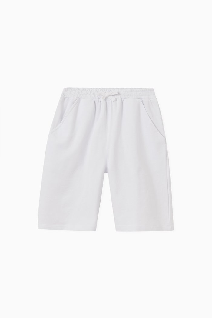 

Drawstring Football Shorts in Cotton, White
