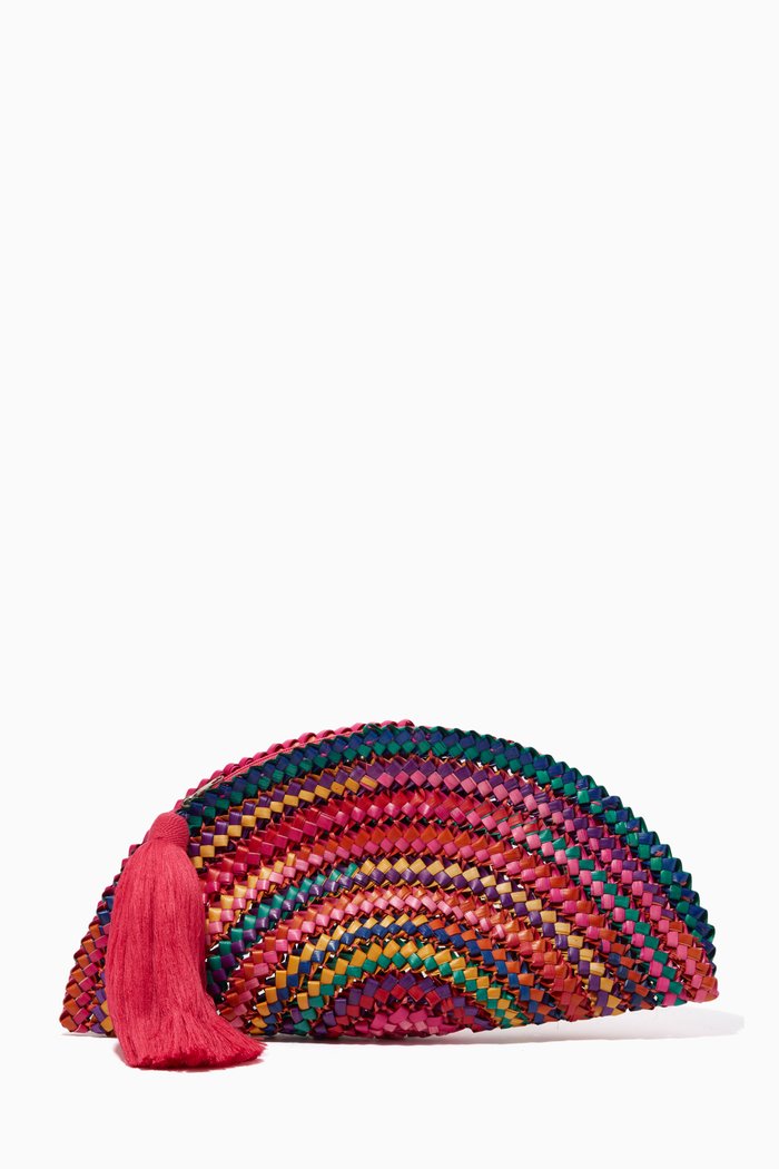 

Valentina Dreamscape Clutch in Piacava Straw, Multicolour