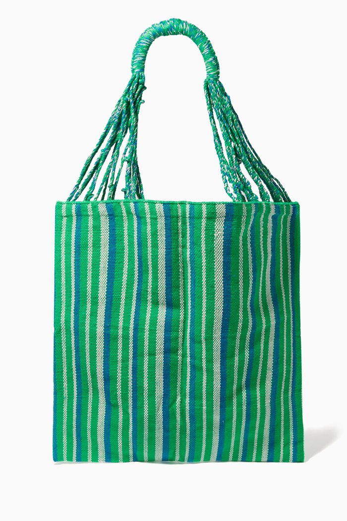 

Bianca Tote Bag in Crochet Cotton, Green