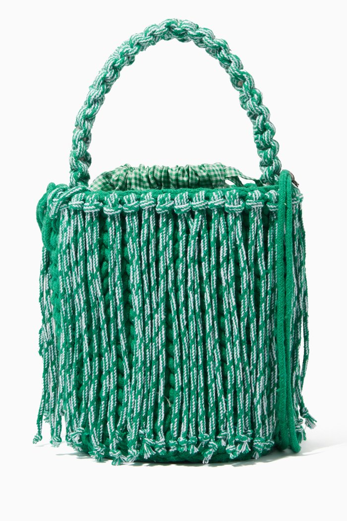 

Olympia Dreamscape Bucket Bag in Crochet Cotton, Green