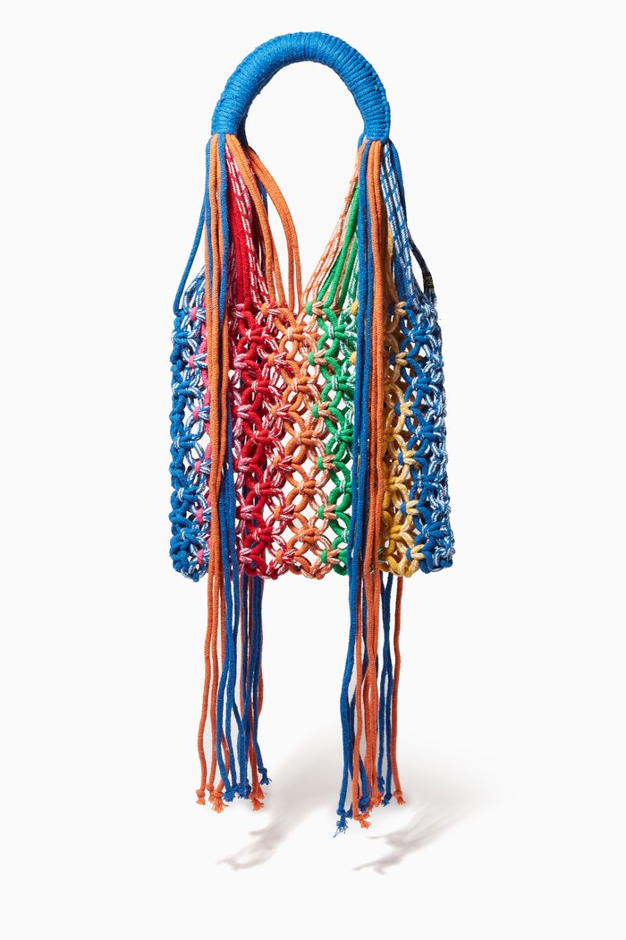 

Malala Mini Bag in Macrame Cotton, Multicolour