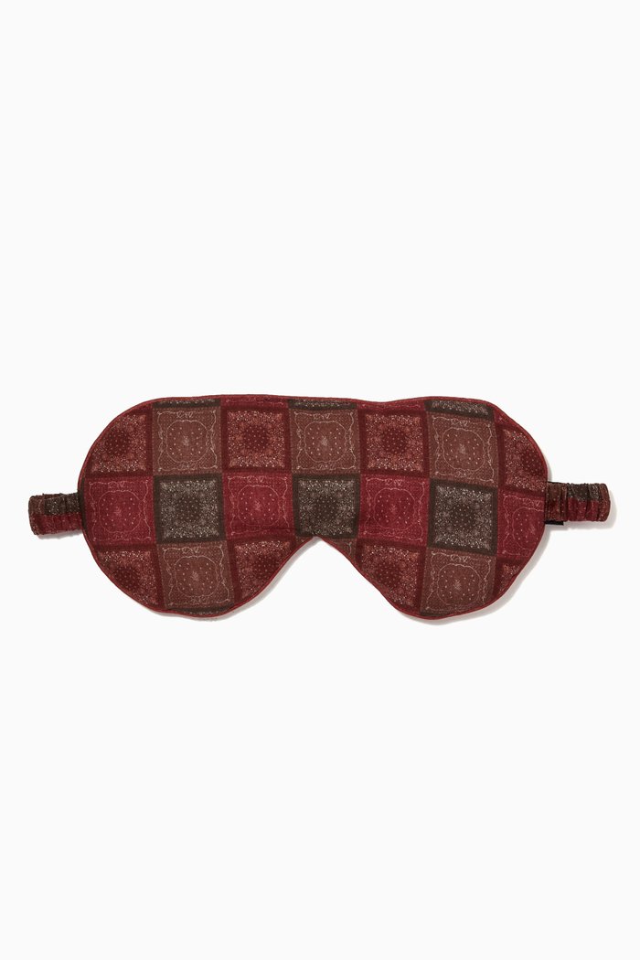 

Eye Mask in Bandana Print Cotton, Red