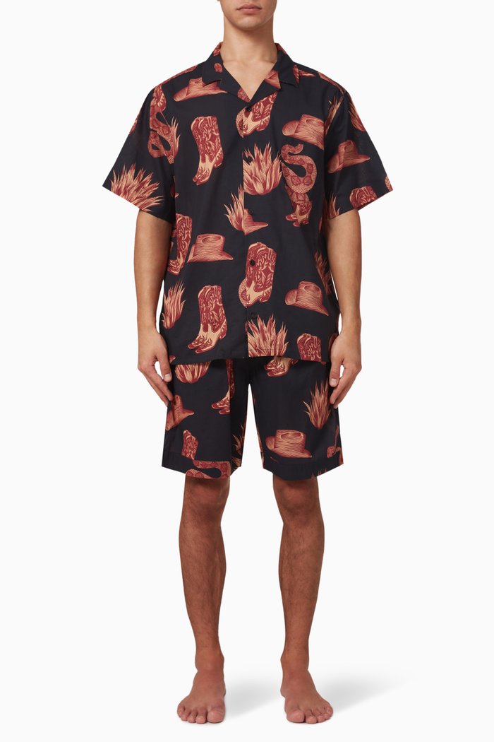 

Sansindo Tiger Print Set in Cotton, Blue